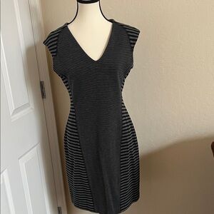 Calvin Klein Charcoal and Light Gray Striped Top